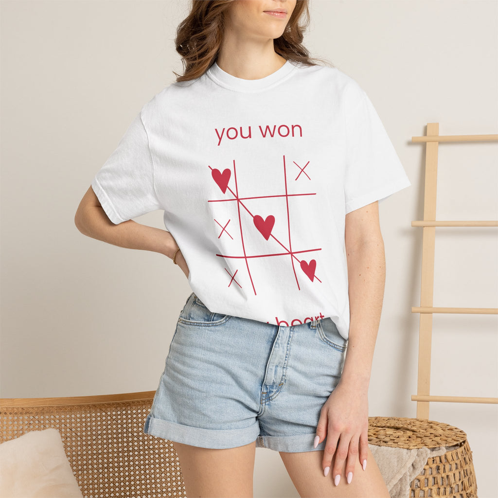 You Won My Heart T-Shirt — Tic-Tac-Toe Heart Valentine Tee
