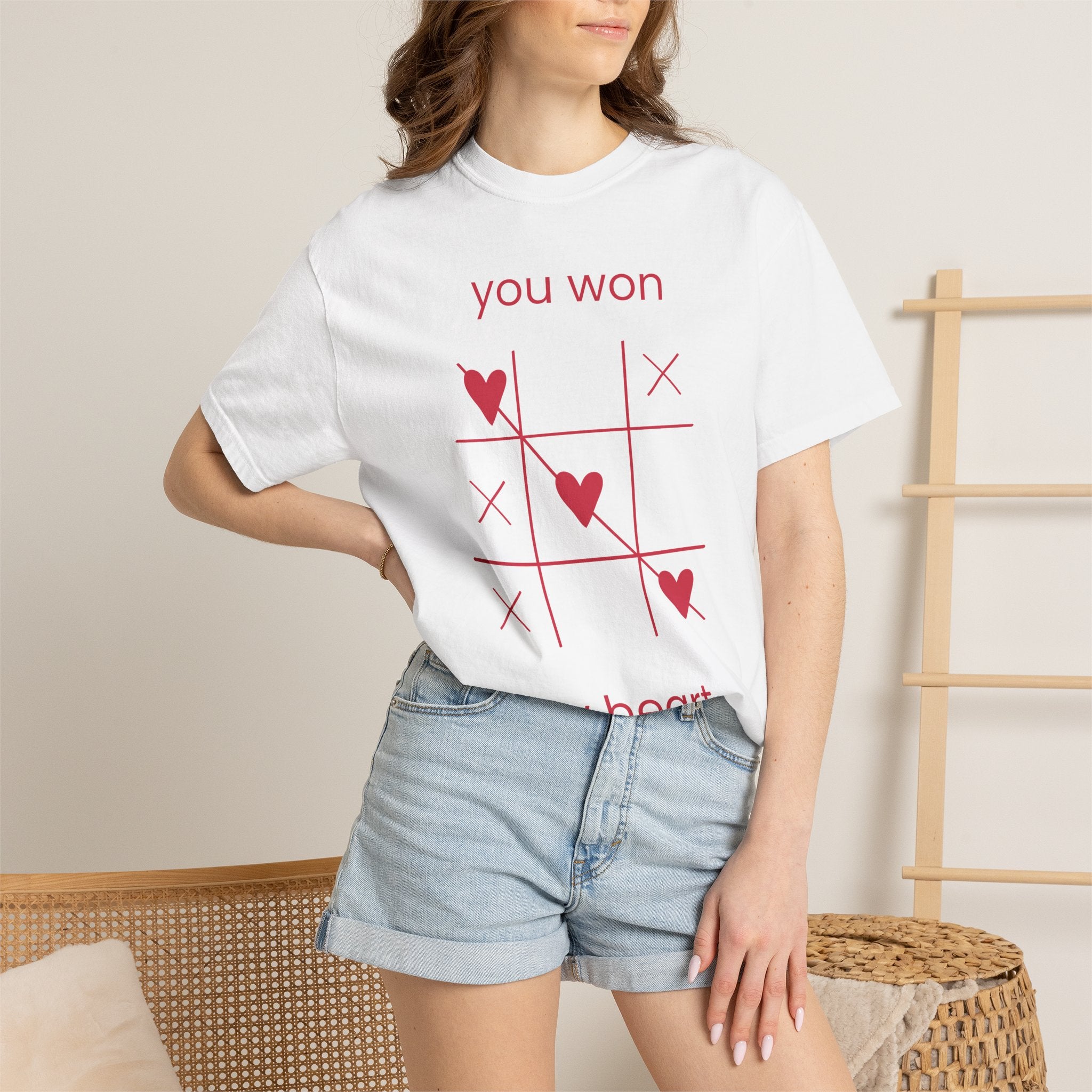 You Won My Heart T-Shirt — Tic-Tac-Toe Heart Valentine Tee