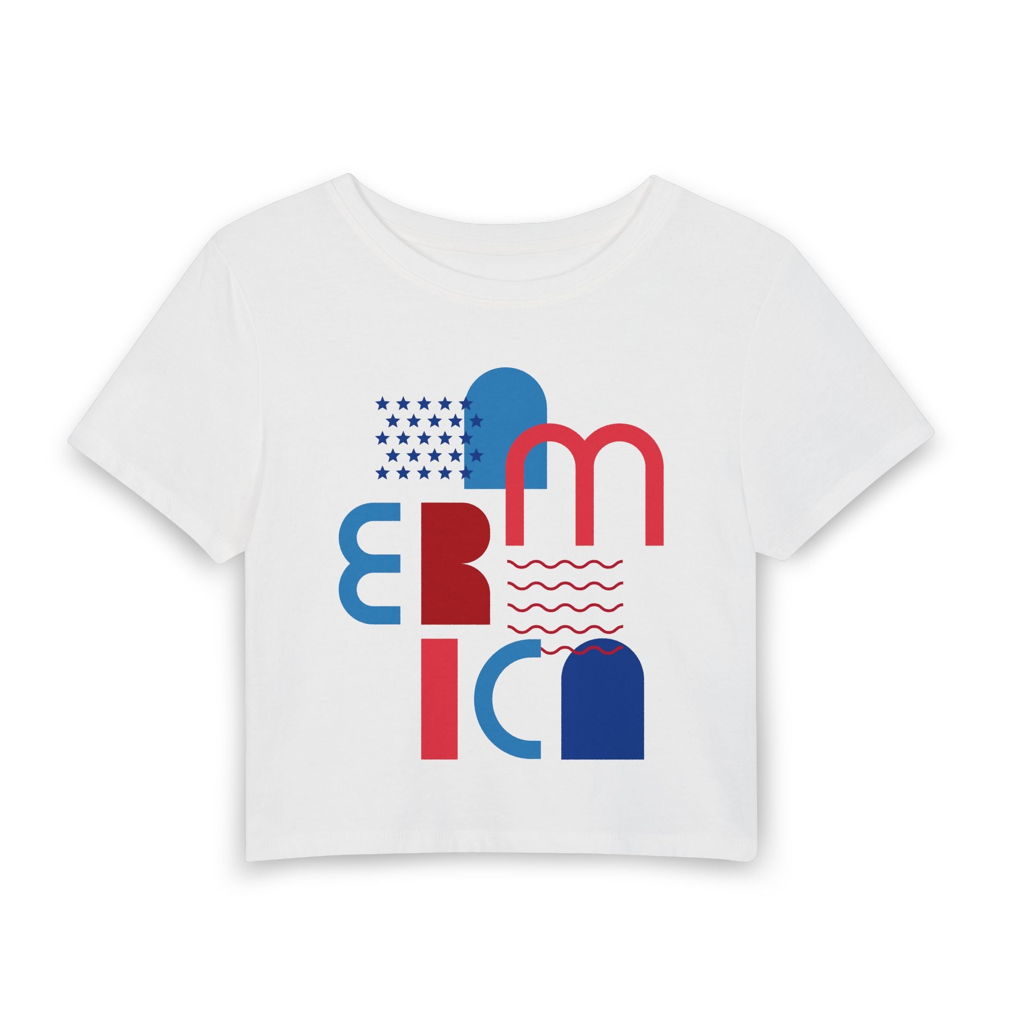 Patriotic 'America' Graphic Baby Tee - Red, White & Blue USA Design