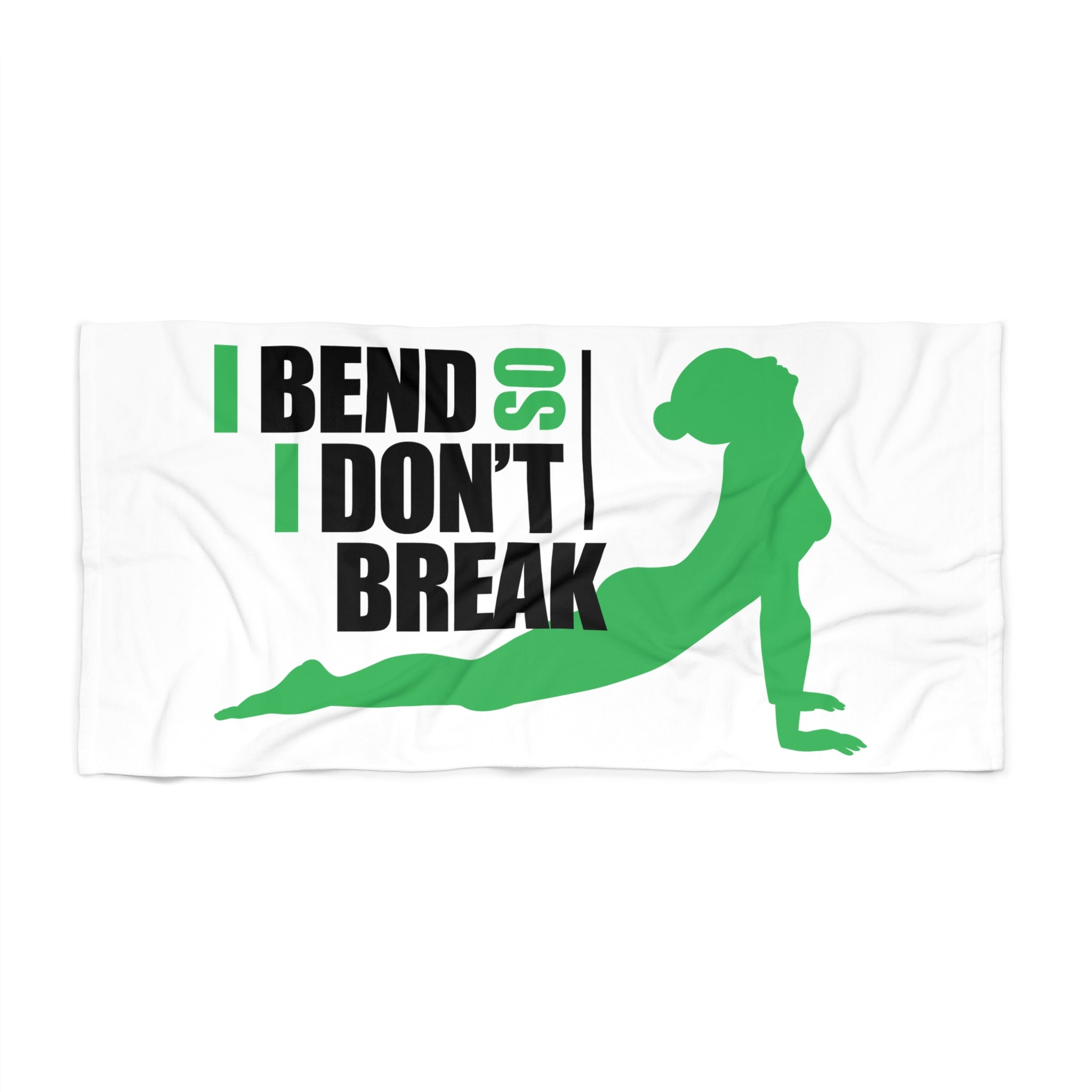 Beach Towel - I Bend So I Don't Break Yoga Pose Design