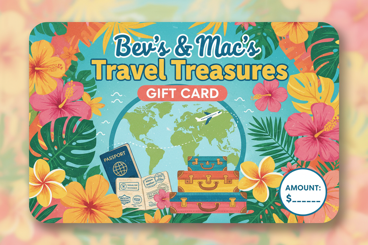 Bev's & Mac's Travel Treasures Gift Card - Colorful